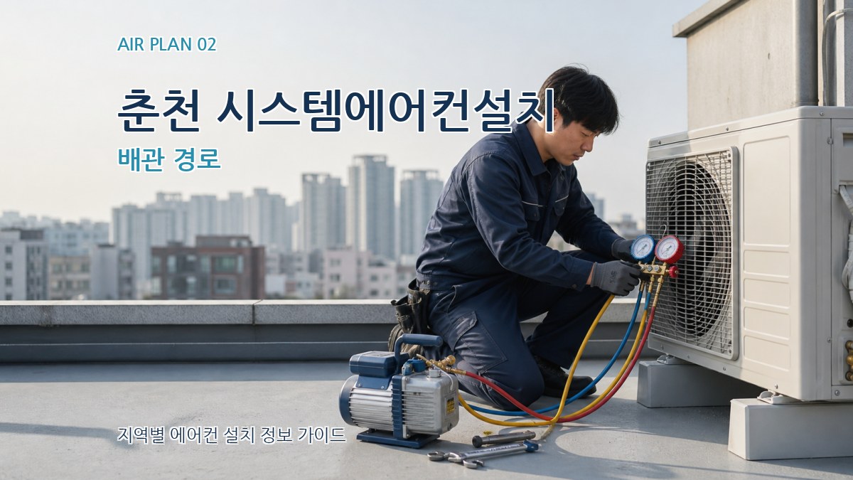 춘천 시스템에어컨설치 배관 경로