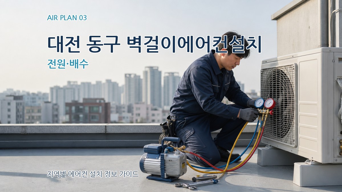 대전 동구 벽걸이에어컨설치 전원·배수