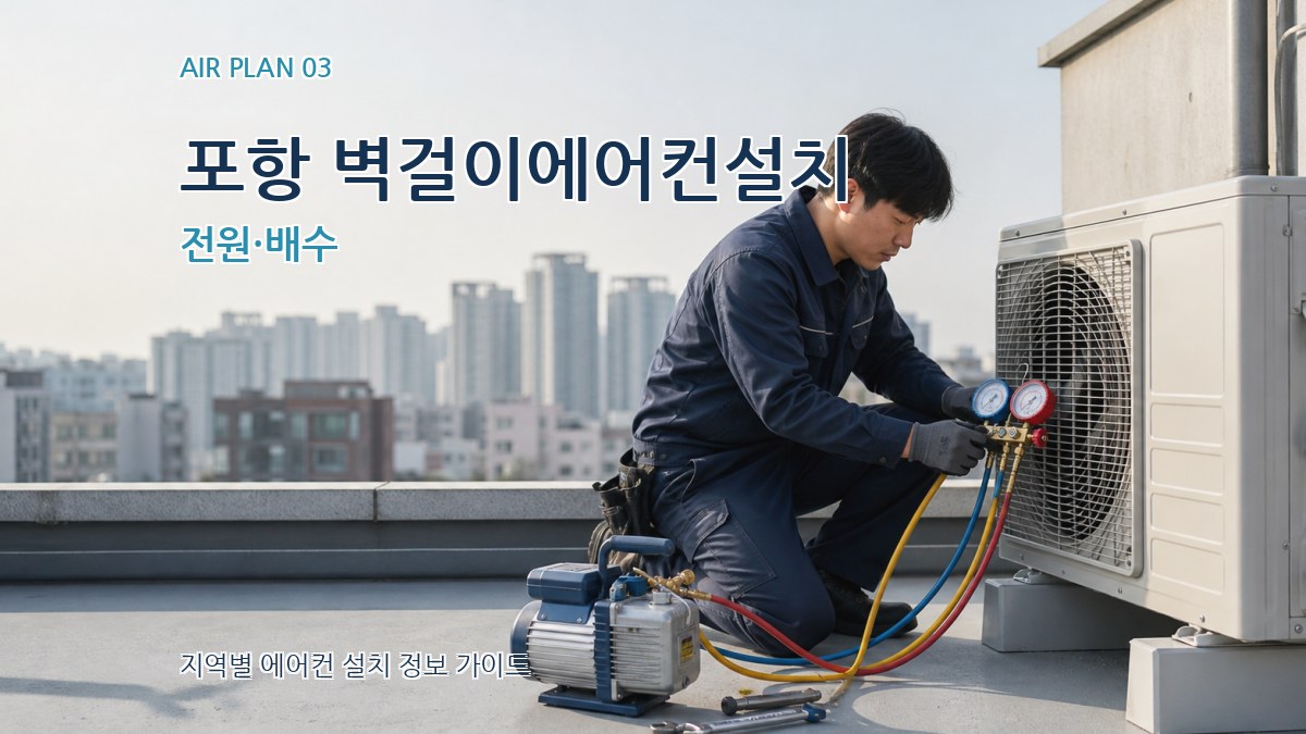 포항 벽걸이에어컨설치 전원·배수