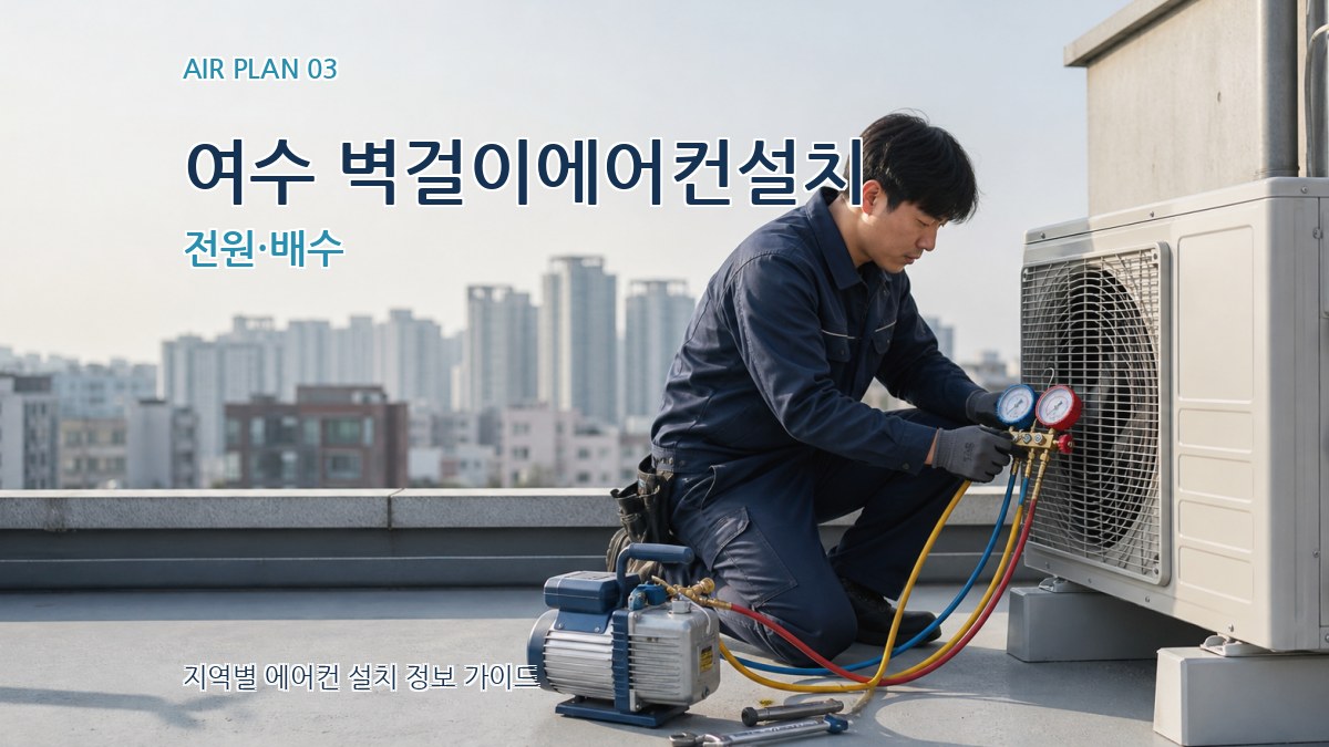 여수 벽걸이에어컨설치 전원·배수