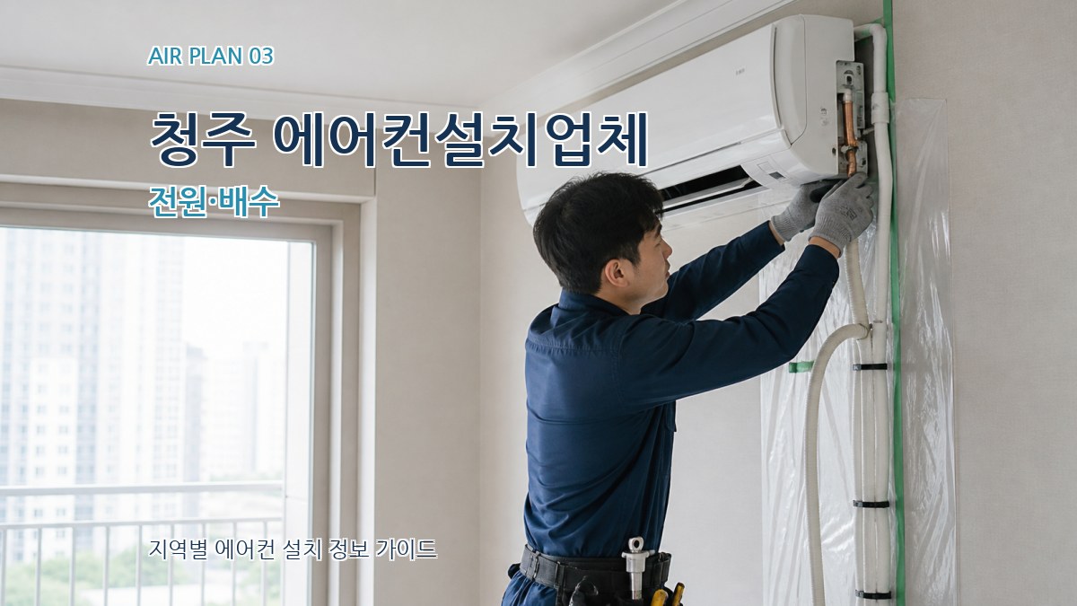 청주 에어컨설치업체 전원·배수
