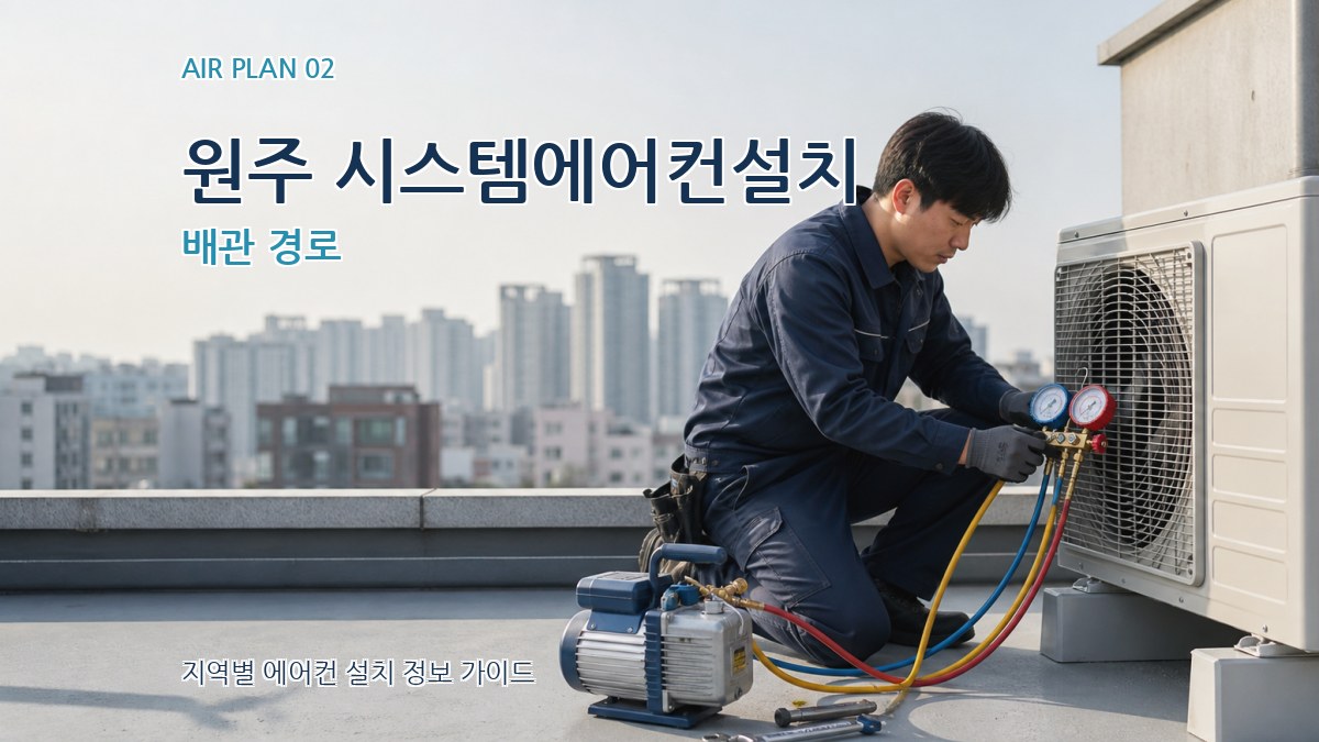 원주 시스템에어컨설치 배관 경로