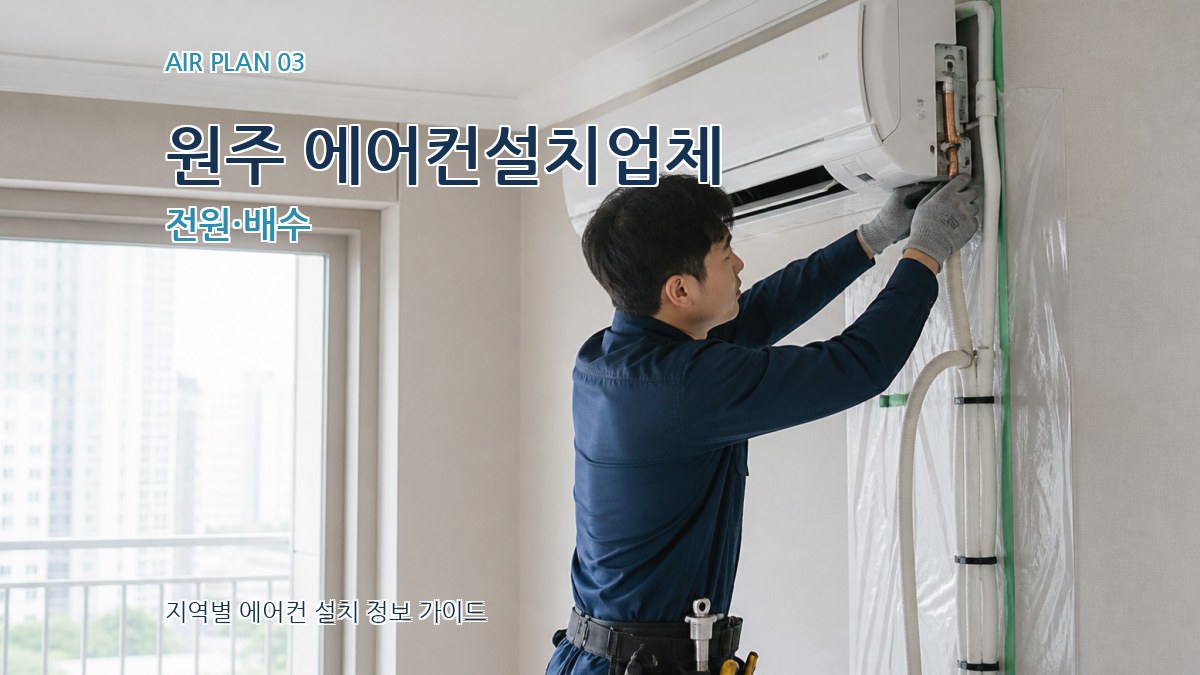 원주 에어컨설치업체 전원·배수