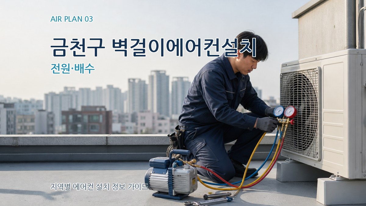 금천구 벽걸이에어컨설치 전원·배수