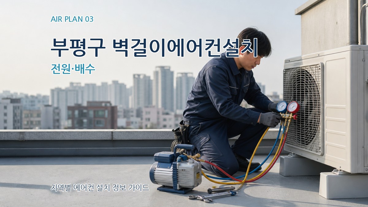 부평구 벽걸이에어컨설치 전원·배수