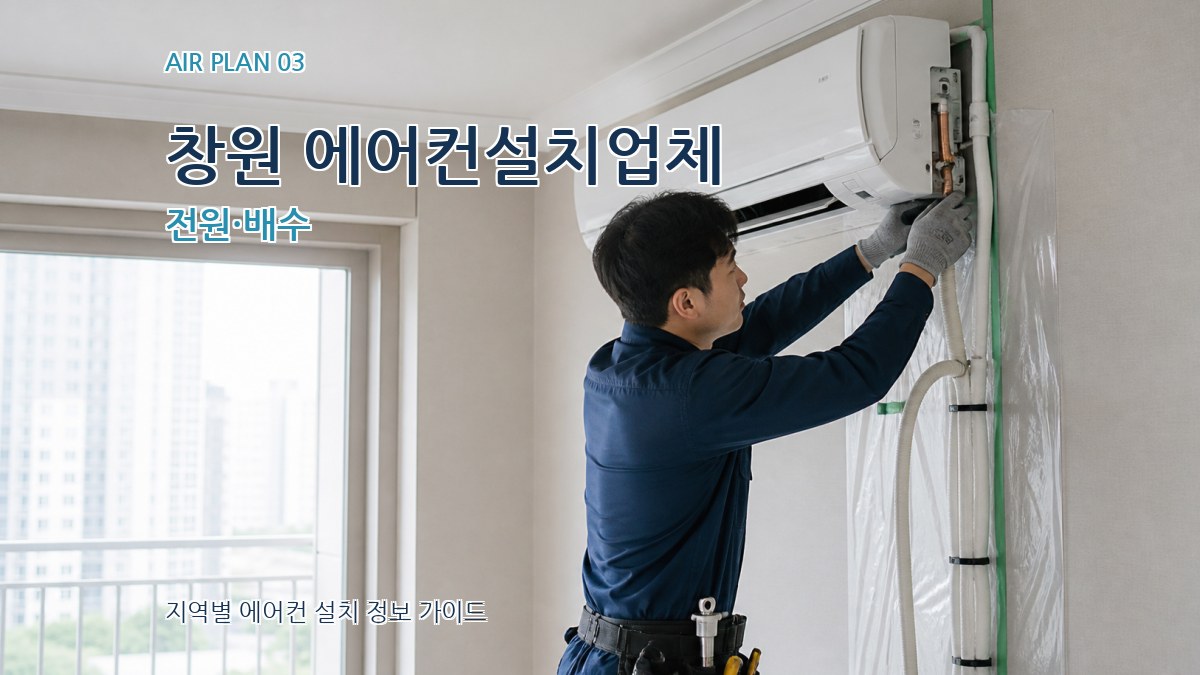 창원 에어컨설치업체 전원·배수