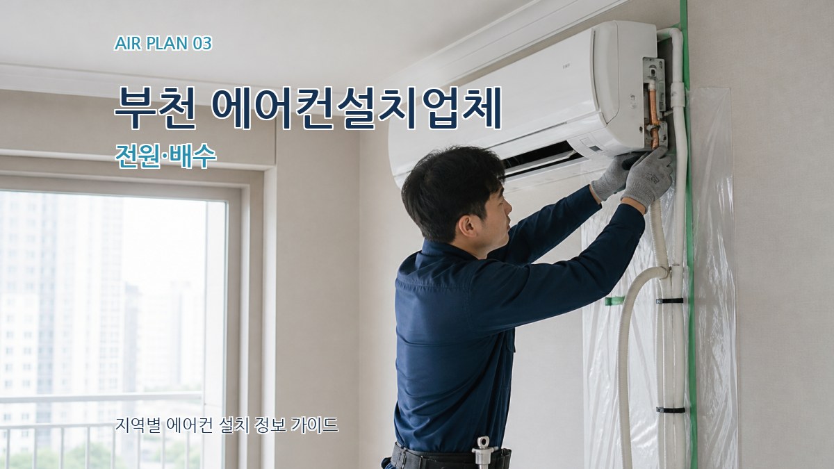 부천 에어컨설치업체 전원·배수