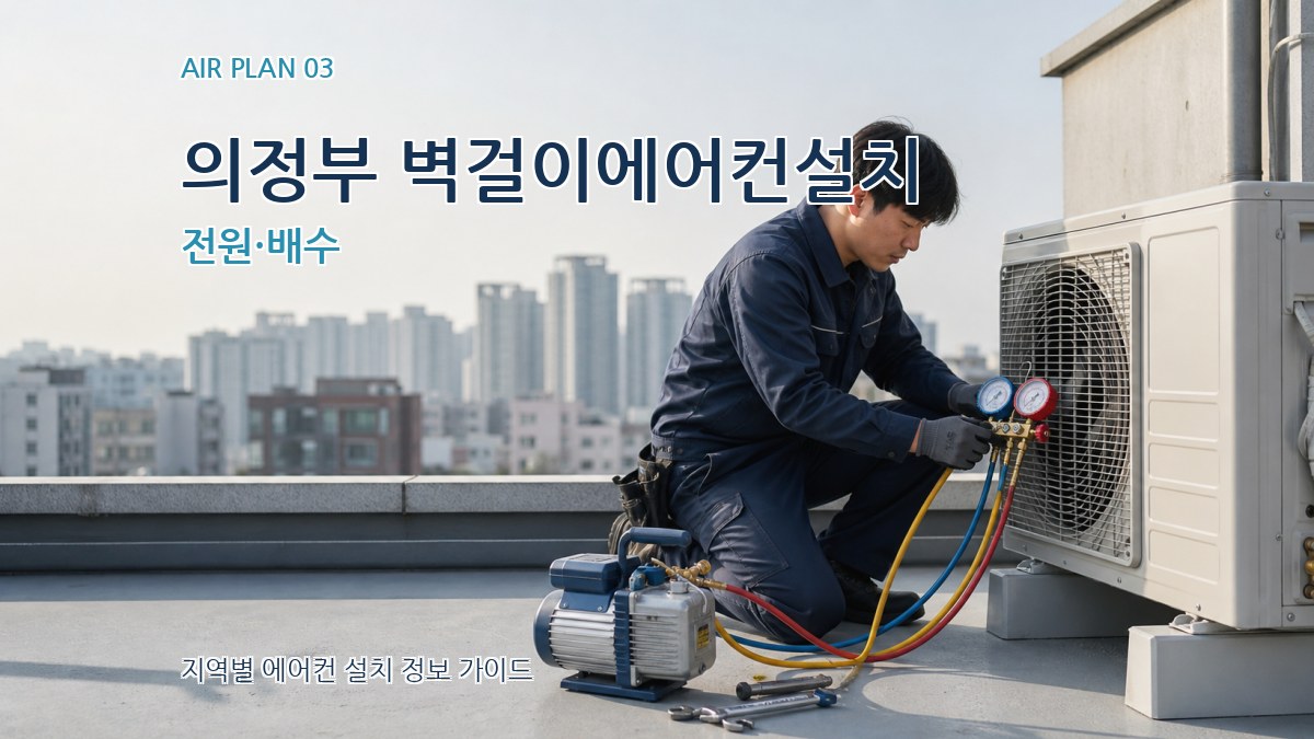 의정부 벽걸이에어컨설치 전원·배수
