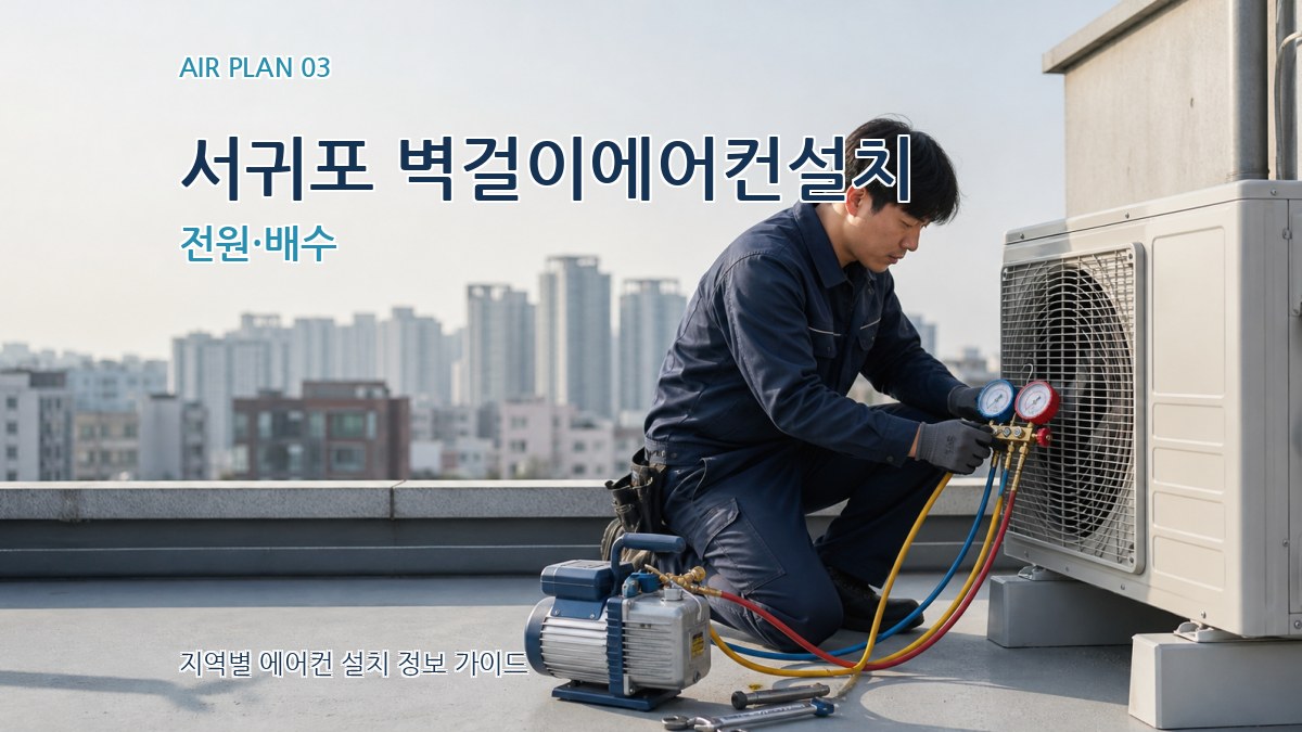 서귀포 벽걸이에어컨설치 전원·배수