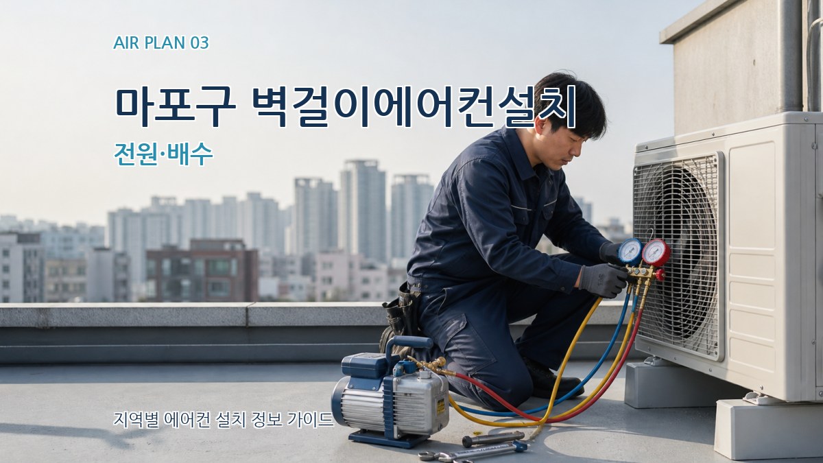 마포구 벽걸이에어컨설치 전원·배수