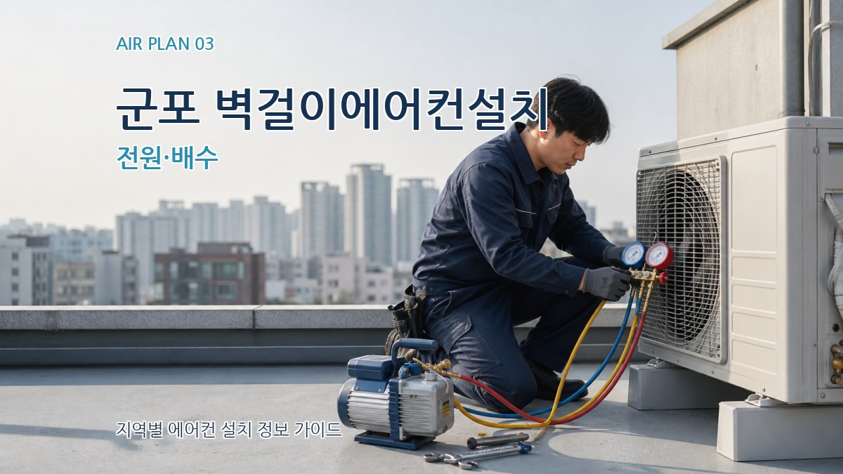 군포 벽걸이에어컨설치 전원·배수
