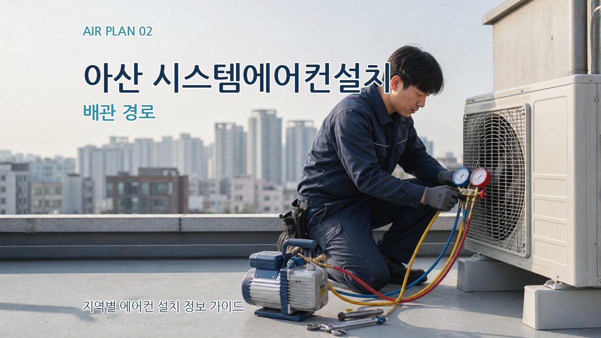 아산 시스템에어컨설치 배관 경로