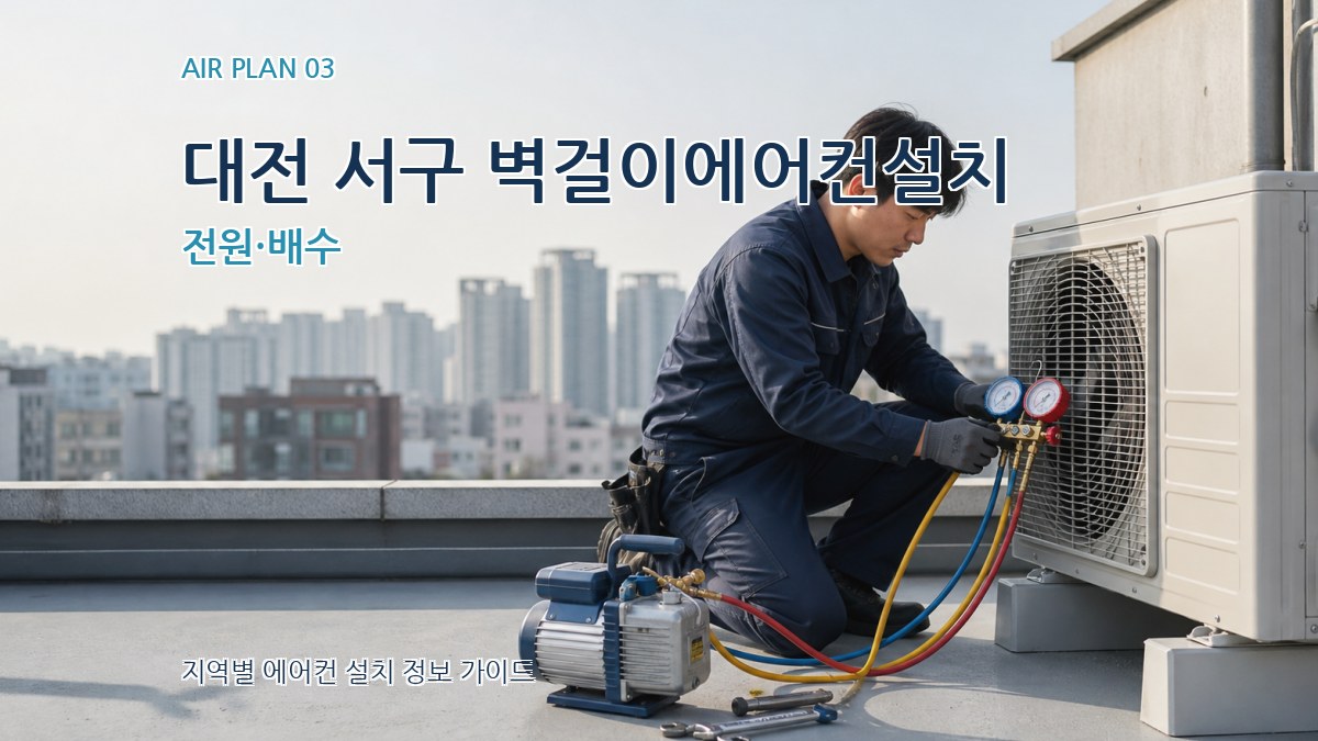 대전 서구 벽걸이에어컨설치 전원·배수