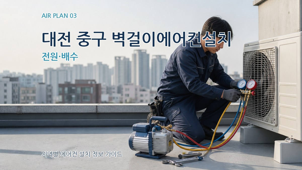 대전 중구 벽걸이에어컨설치 전원·배수