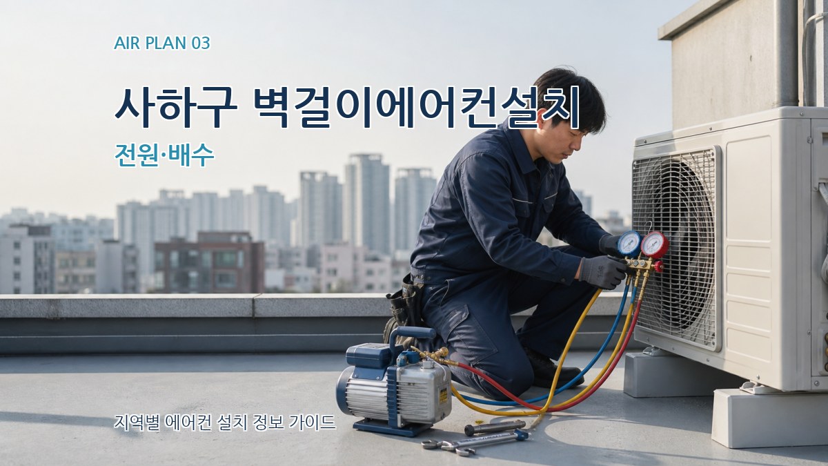 사하구 벽걸이에어컨설치 전원·배수