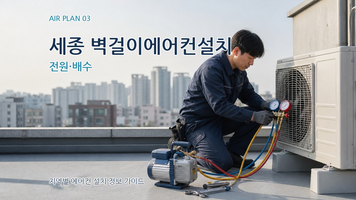 세종 벽걸이에어컨설치 전원·배수