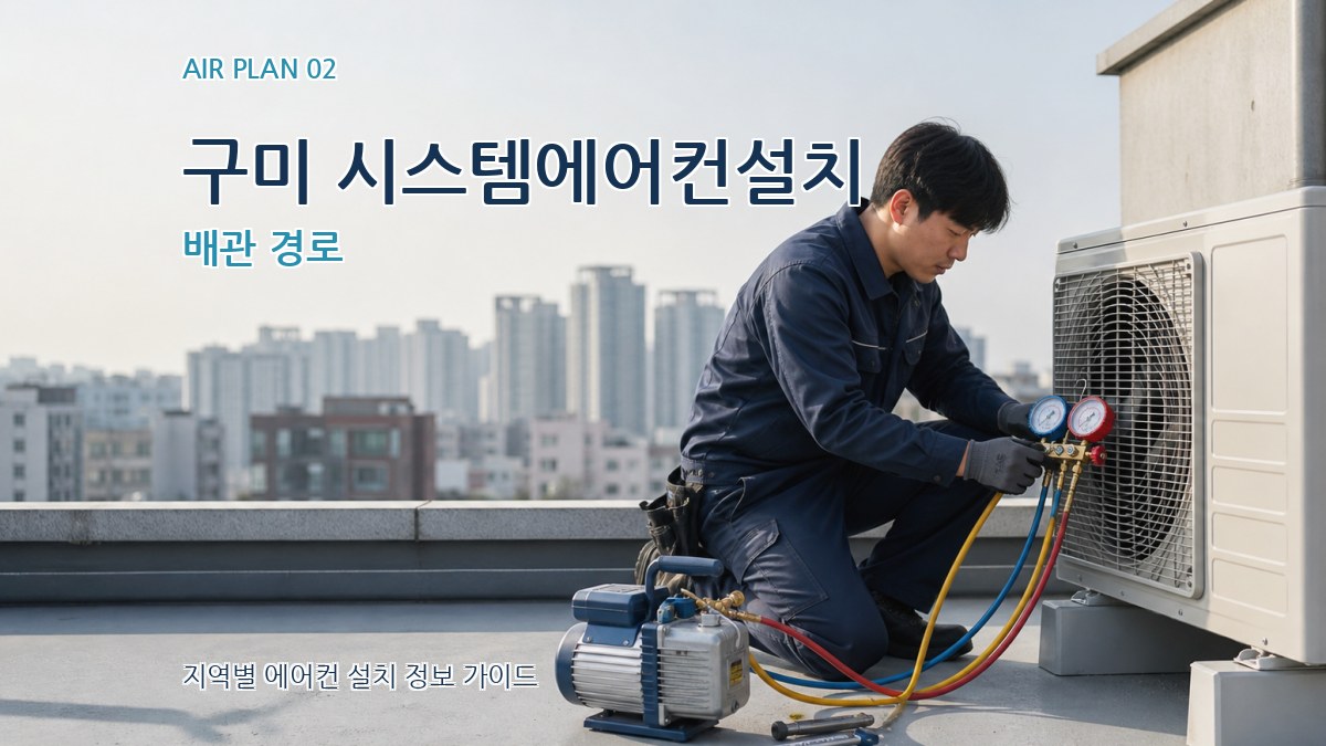구미 시스템에어컨설치 배관 경로