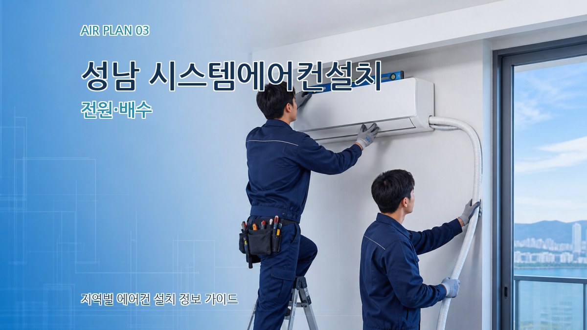 성남 시스템에어컨설치 전원·배수