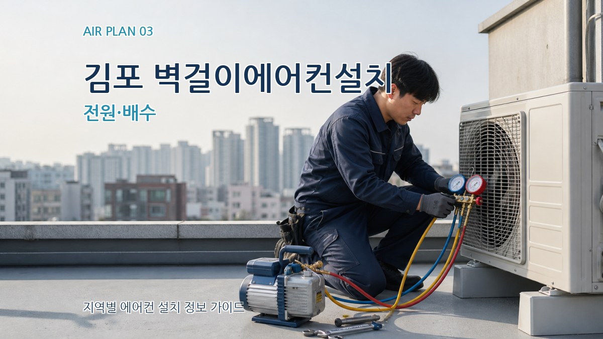 김포 벽걸이에어컨설치 전원·배수