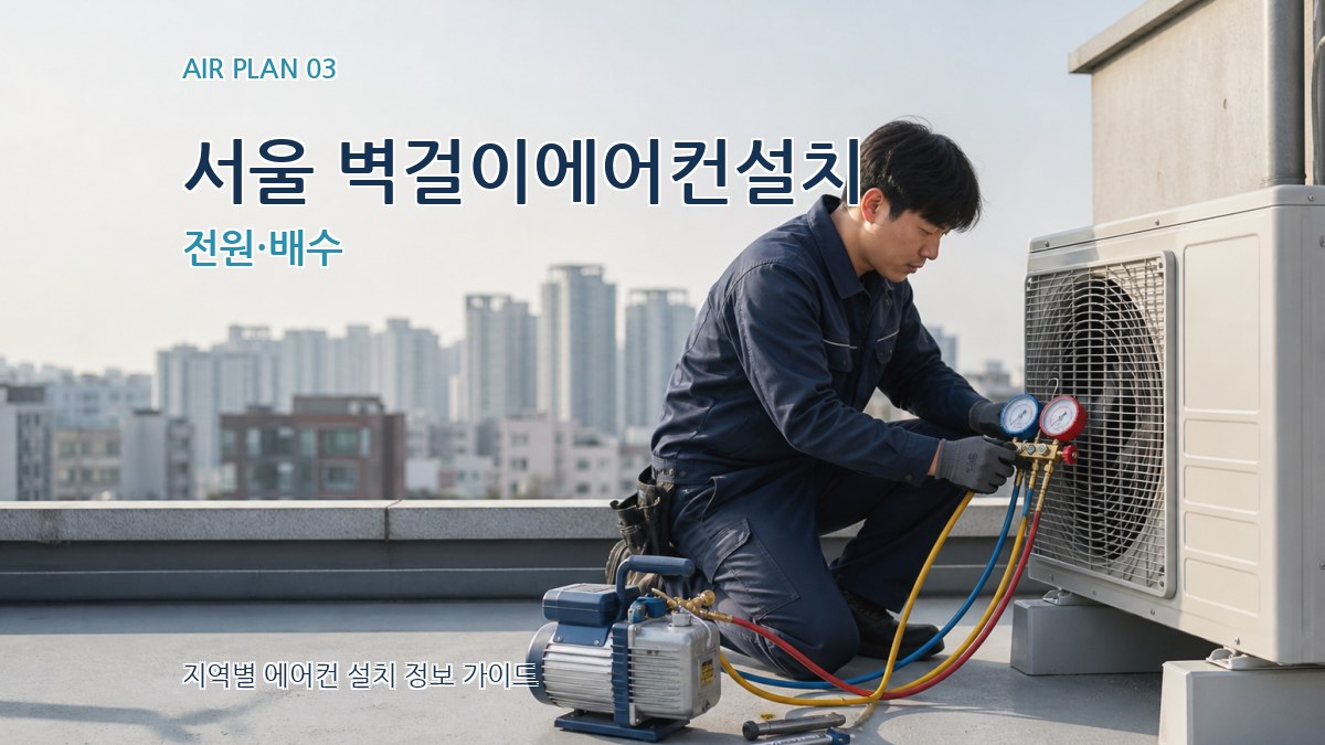 서울 벽걸이에어컨설치 전원·배수