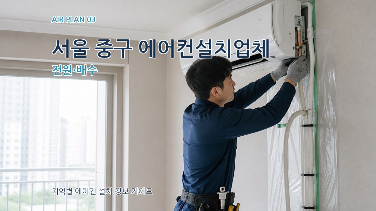 서울 중구 에어컨설치업체 전원·배수