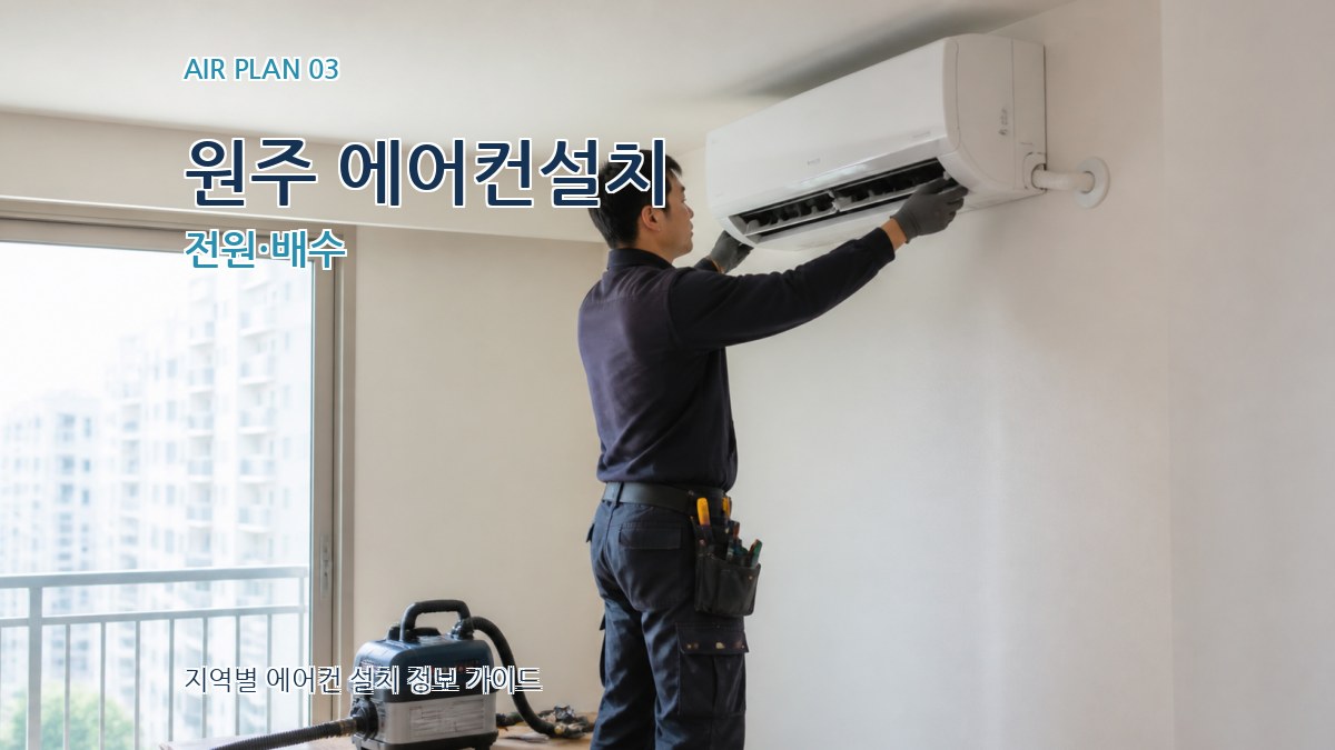 원주 에어컨설치 전원·배수