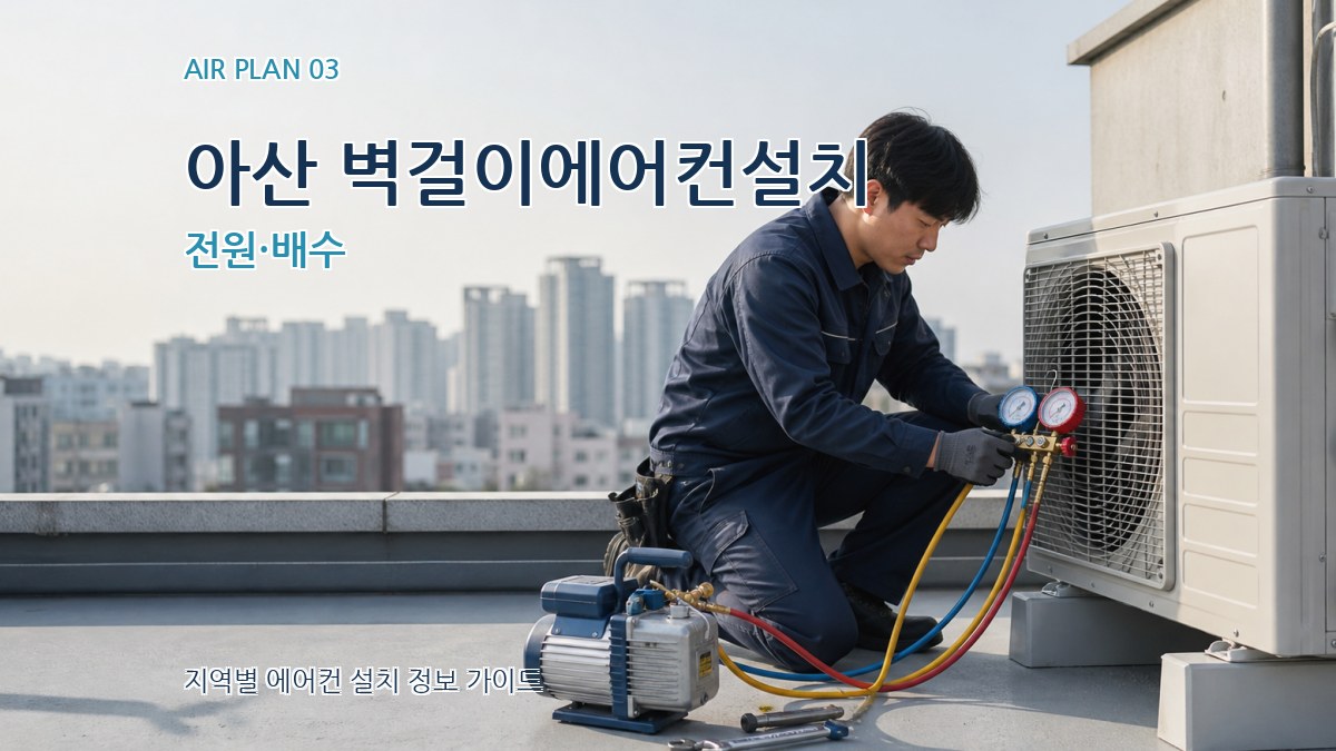 아산 벽걸이에어컨설치 전원·배수