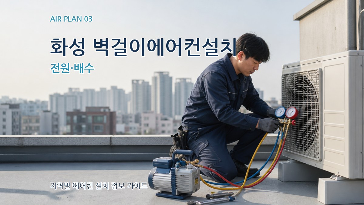 화성 벽걸이에어컨설치 전원·배수