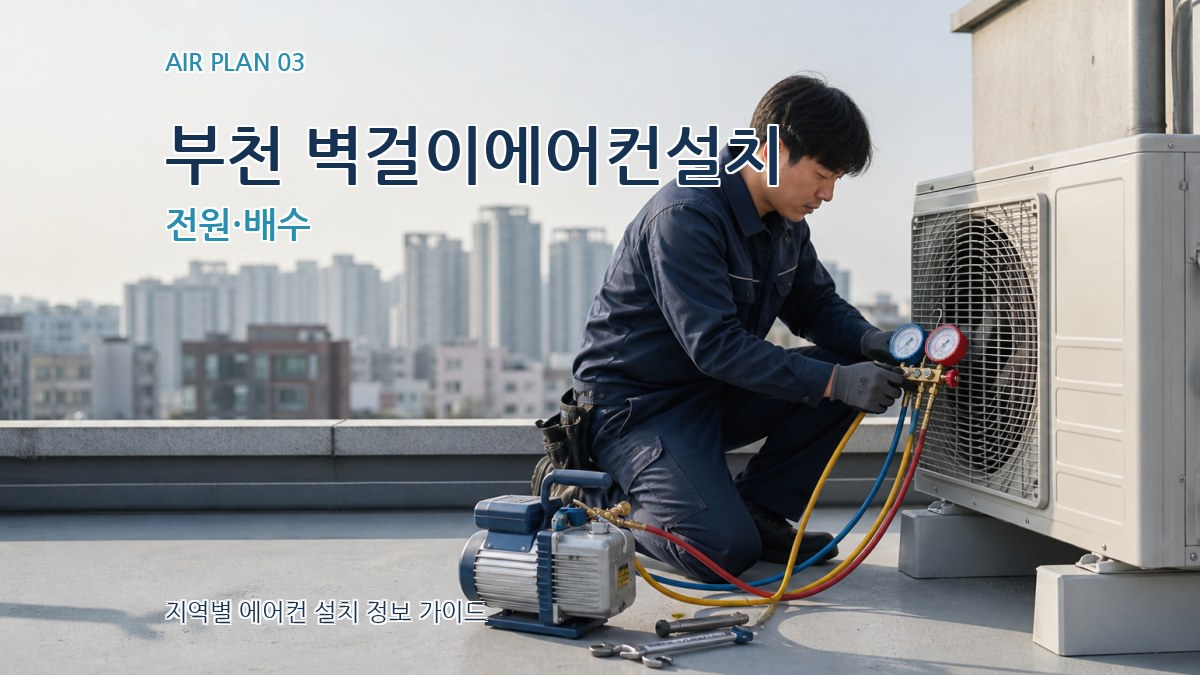 부천 벽걸이에어컨설치 전원·배수