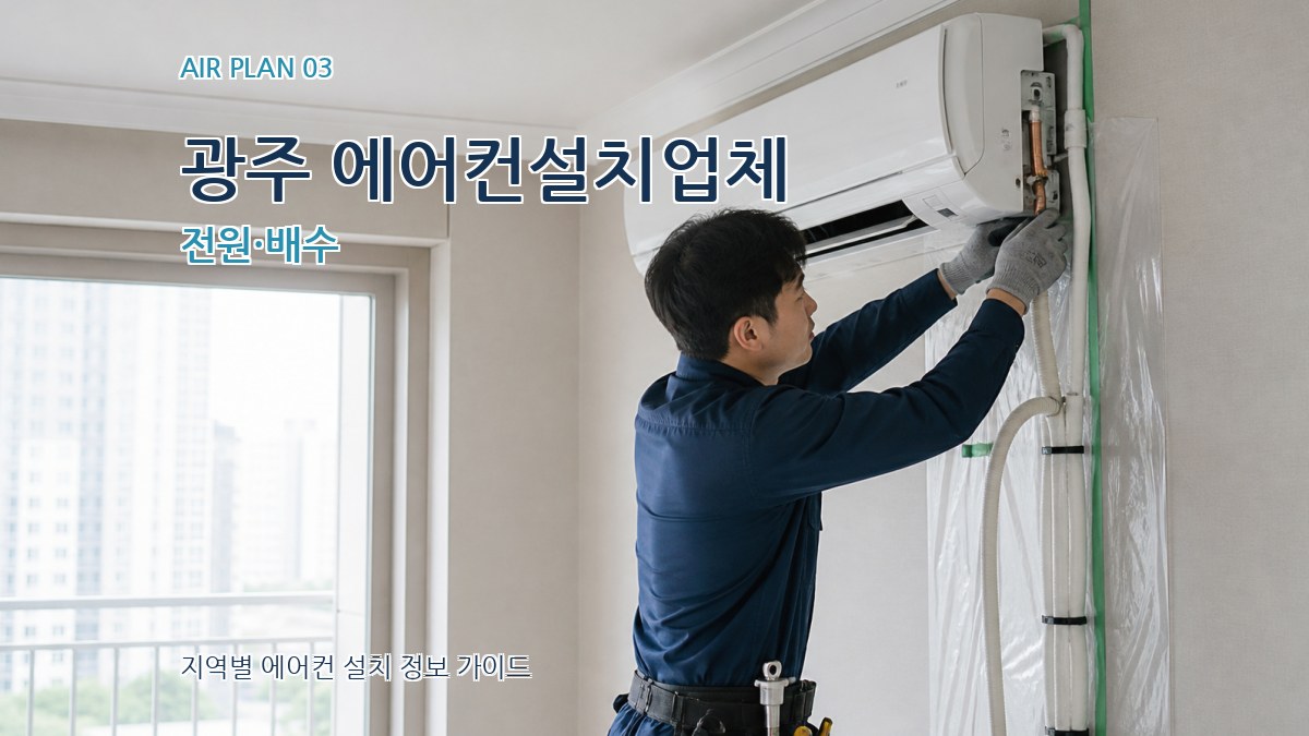 광주 에어컨설치업체 전원·배수
