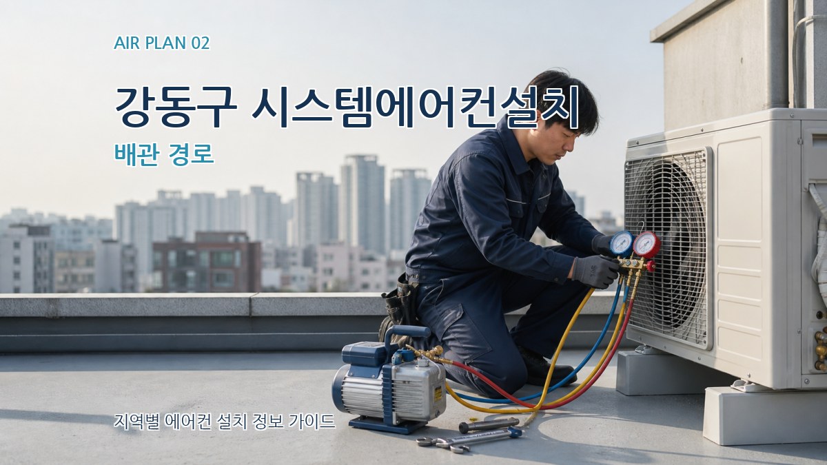 강동구 시스템에어컨설치 배관 경로